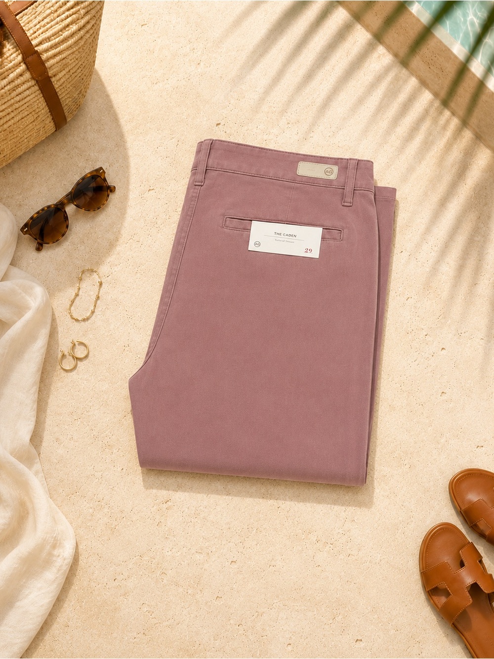 NWT Ag Adriano Goldschmied Mauve Straight-Leg Chinos